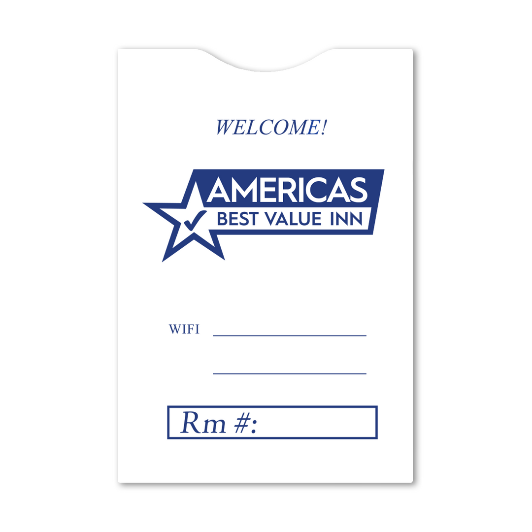 Americas Best Value Inn Key Card Envelopes Box of 1,000