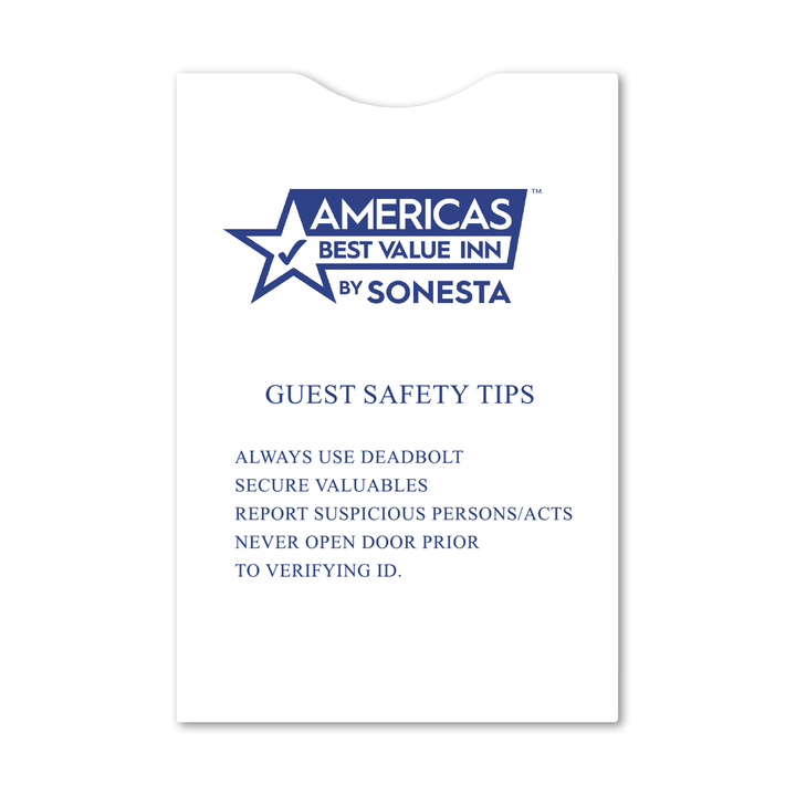 Americas Best Value Inn by Sonesta Key Card Envelopes Box of 1,000