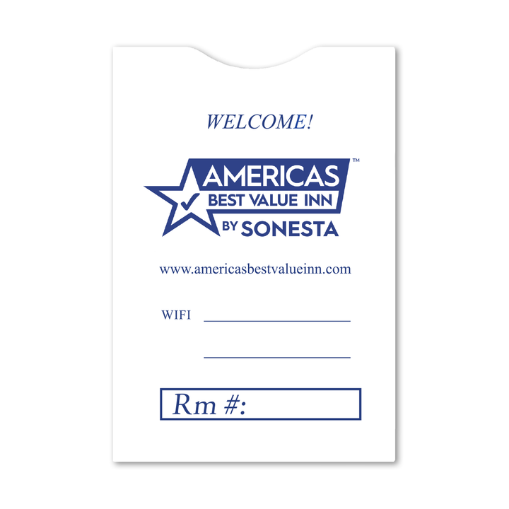 Americas Best Value Inn by Sonesta Key Card Envelopes Box of 1,000