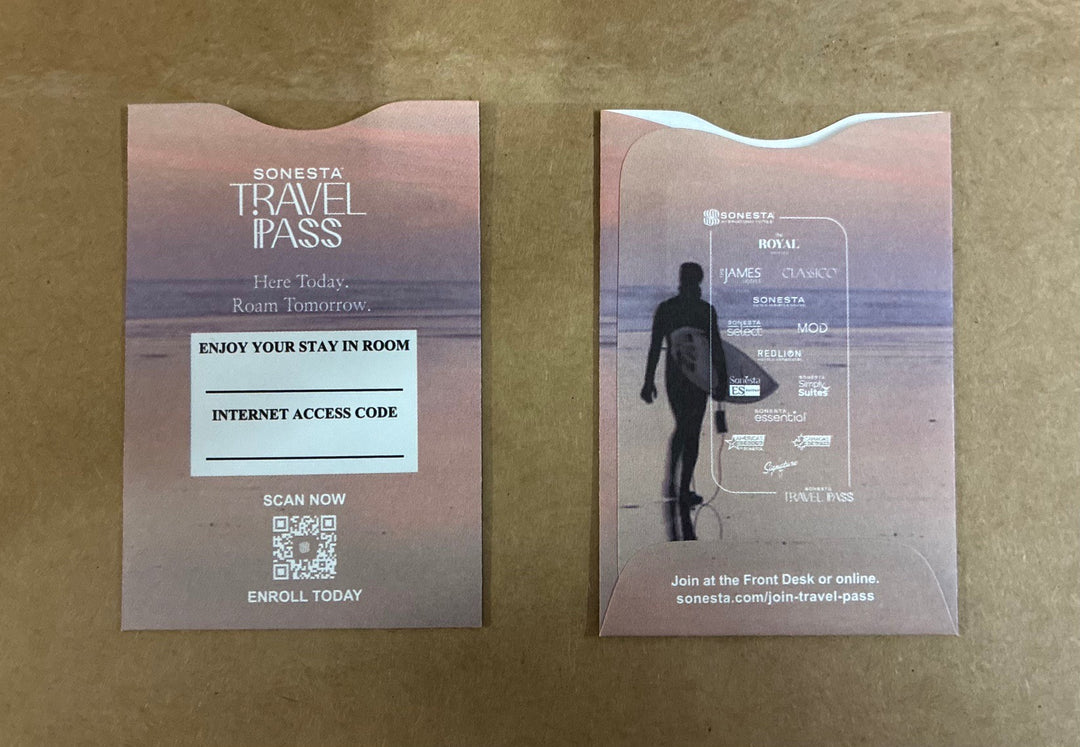 Sonesta Travel Pass Key Card Envelopes Box of 500